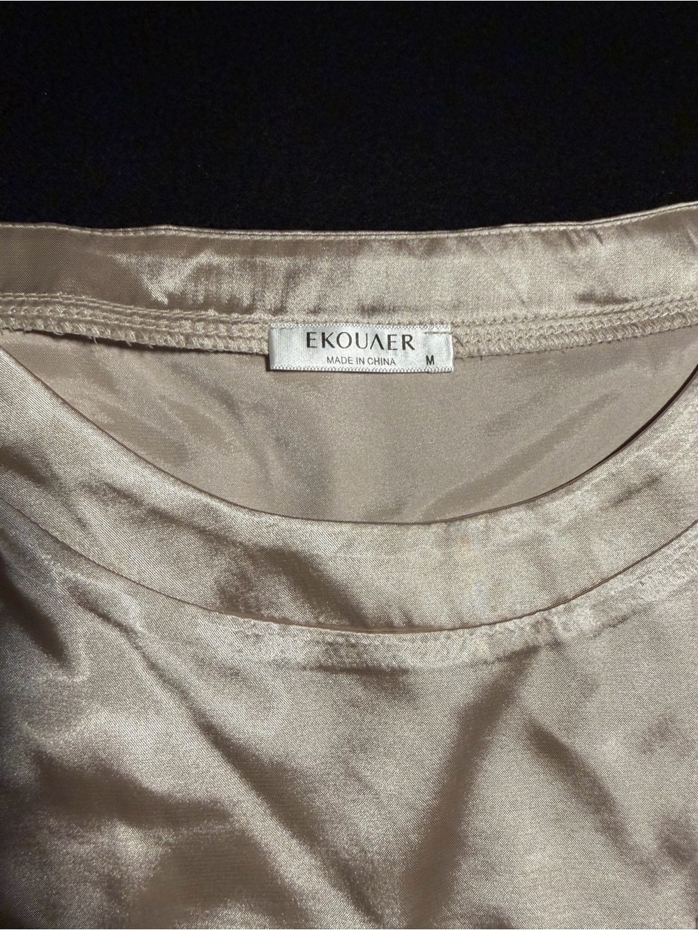Silky Short Sleeve Pajama Set - Champagne - Picture 4 of 4